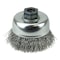 Weiler 3" Crimped Wire Cup Brush .014" Steel Fill M10x1.25 Nut 13240 - alternate 1